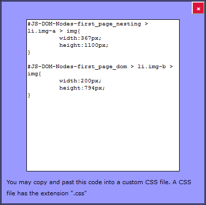 A textbox to copy code from