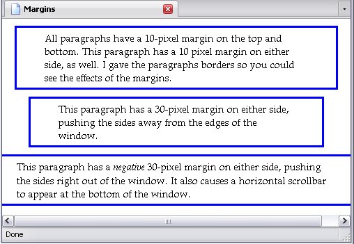 Paragraphs, demonstrating margins.