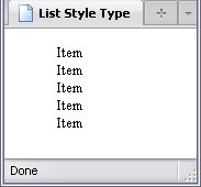 List with styling removed