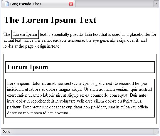All elements of the experimental language Lorem get a border.
