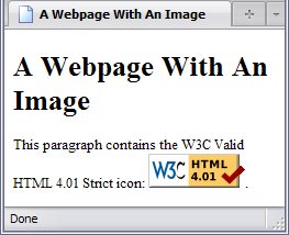 A webpage with an image