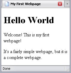 A webpage with a first-level header and some paragraphs