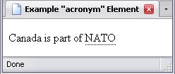<acronym> element