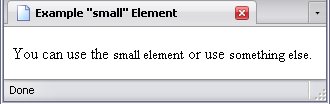 <small> element