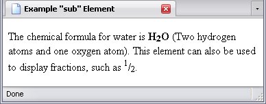 <sub> element