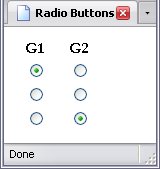 Two groups of radio buttons