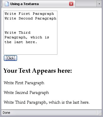 A text area