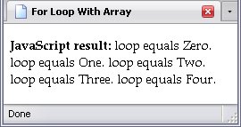 For Loop With Array