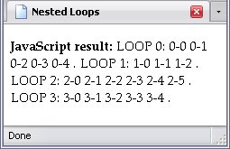 The output of nested loops