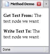 Setting text by method