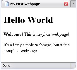 Your First Webpage
