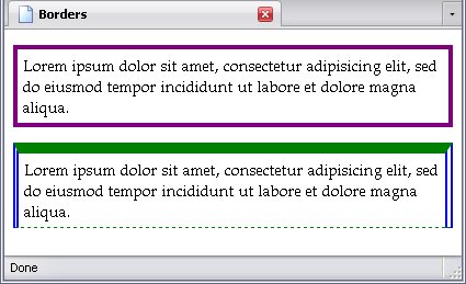 Paragraphs with borders