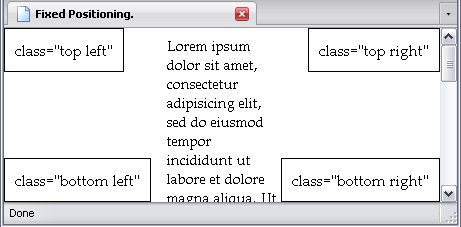 <p> elements with fixed positioning.