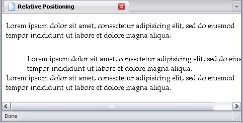 The second <p> element has relative positioning