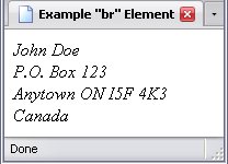 Address with lines separated by the <br> element