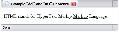 <del> and <ins> elements