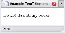 <em> element