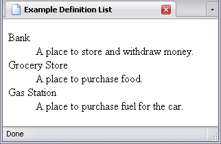 Definition list