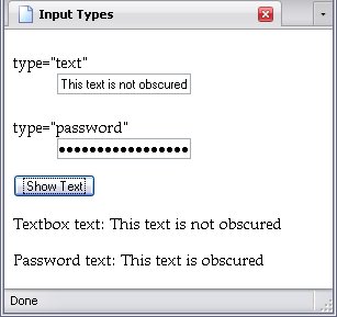 Text and Password boxes