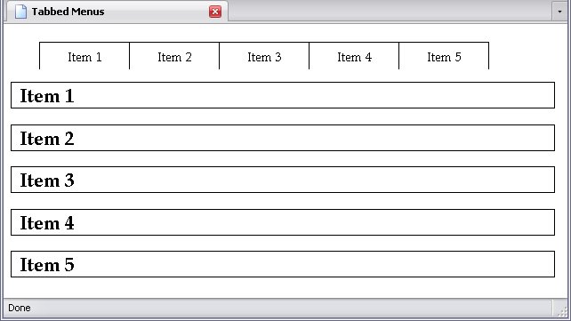 Tabbed Menu