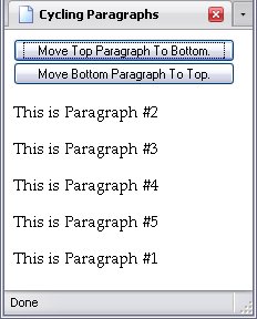 The paragraphs cycled up one space