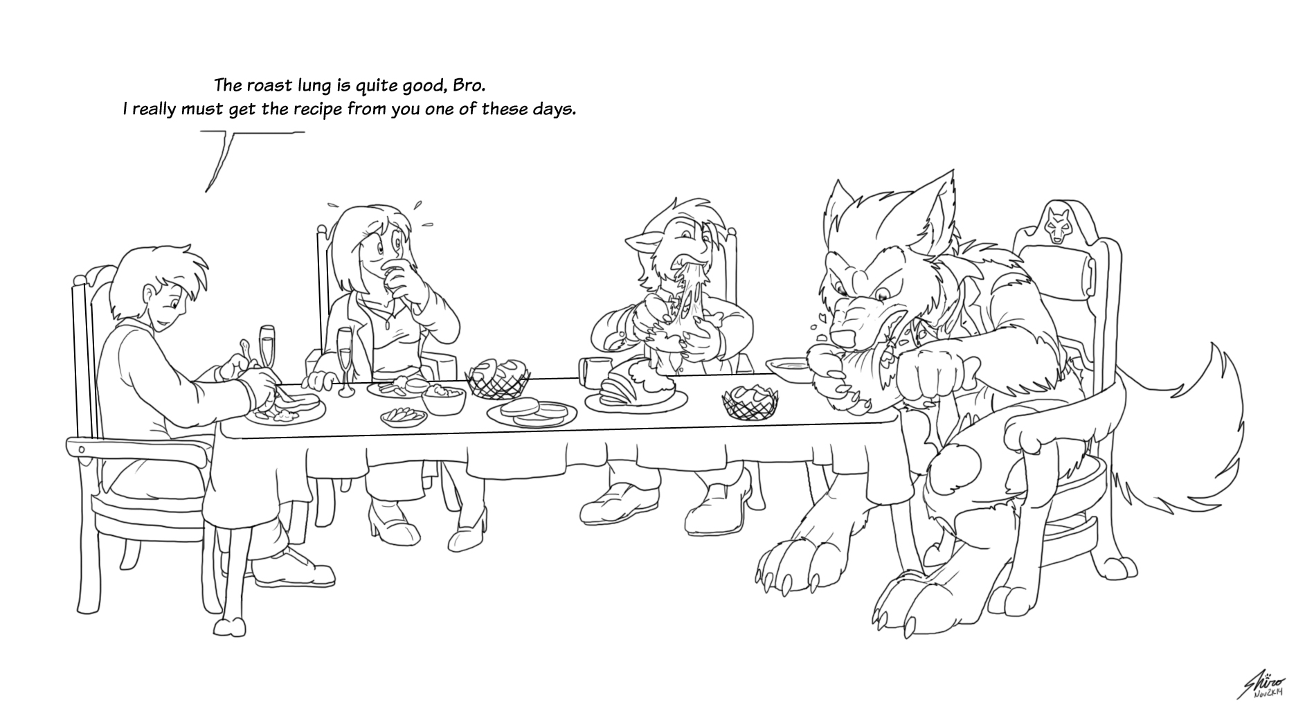 A friendly meal with the boyfriend's family...